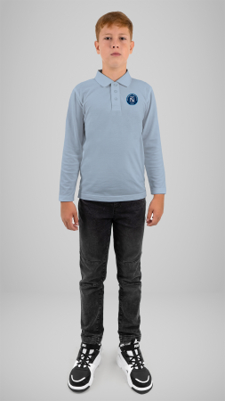 Tricou polo cu manecă lungă sky blue Nicolae Titulescu Caracal [1]