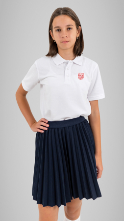 Școala Gimnazială Dacia, Târgu-Mureș - Tricou Polo cu mânecă scurtă alb Dacia