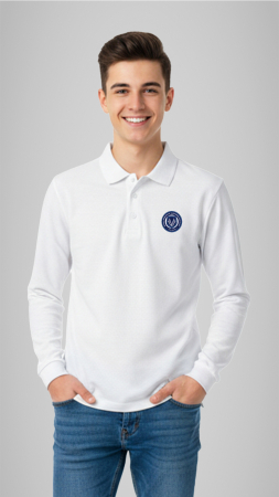 Școala Gimnazială Alexandru Ioan Cuza, Târgu-Mureș - Tricou Basic polo mânecă lungă adulți alb Alexandru Ioan Cuza