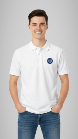 Școala Gimnazială Alexandru Ioan Cuza, Târgu-Mureș - Tricou Basic polo mânecă scurtă copii alb Alexandru Ioan Cuza