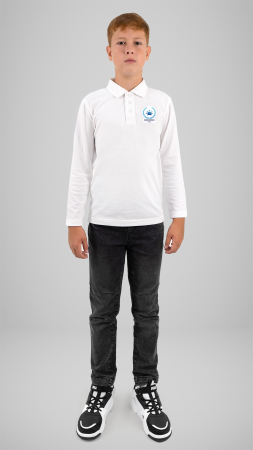 Tricou Premium polo cu manecă lungă alb Gh. Popovici Lozna [1]