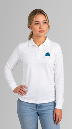 Tricou Premium polo cu manecă lungă alb UMFST George Emil Palade [1]