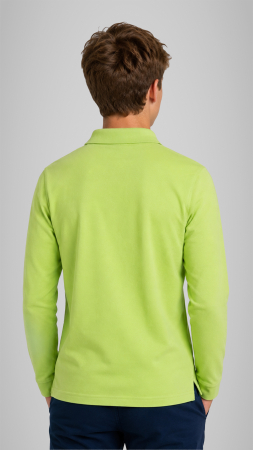 Tricou Premium polo cu manecă lungă verde lime Nicolae Iorga Sibiu [2]