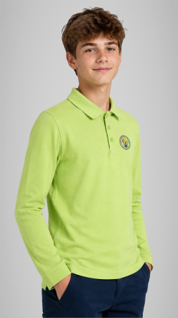 Tricou Premium polo cu manecă lungă verde lime Nicolae Iorga Sibiu [1]