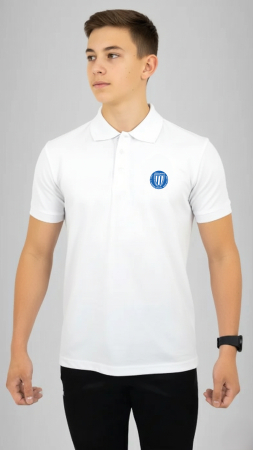 Liceul cu Program Sportiv Szász Adalbert, Târgu Mureș - Tricou Premium polo cu manecă scurtă alb LPS TG Mureș