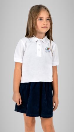 Școala Gimnazială Nicolae Bălcescu, RM Vâlcea - Tricou Premium polo cu manecă scurtă alb N. Bălcescu RM Vâlcea