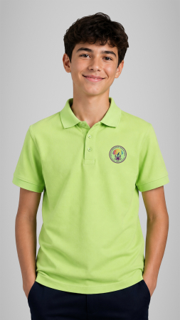 Școala Gimnazială Nicolae Iorga, Sibiu - Tricou Premium polo cu manecă scurtă verde lime Nicolae Iorga Sibiu