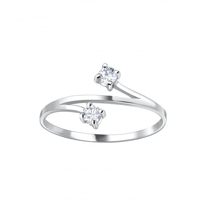Inel Two Stone Silver Cubic Zirconia [1]