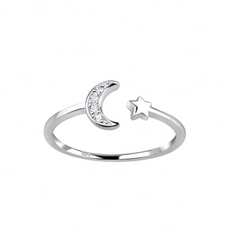 INELE - Inel Opened Moon Cubic Zirconia