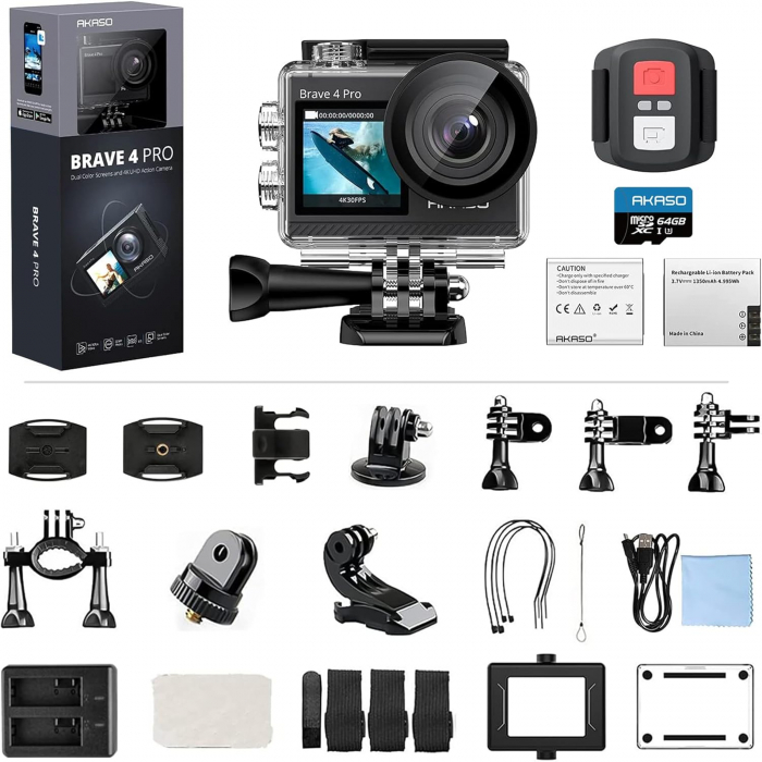 Camera sport Akaso Brave 4 Pro, 4K, 20MP, 170° [3]