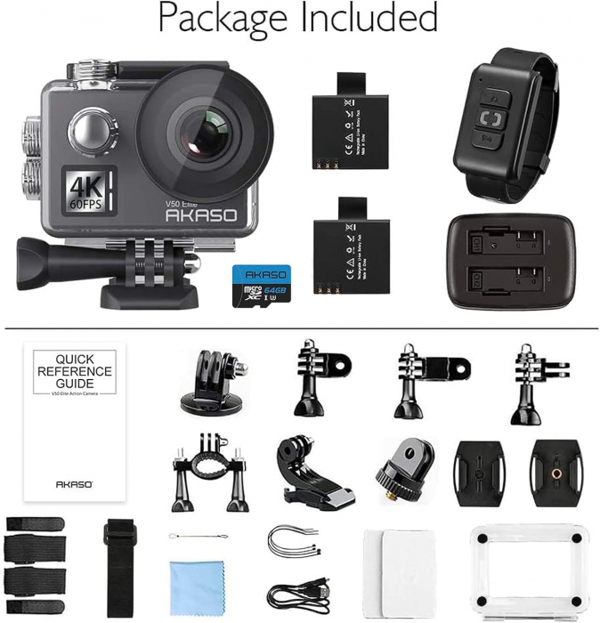 Camera sport Akaso V50 Elite, 4K/60FPS, 20 MP, rezistenta la apa 40m [7]