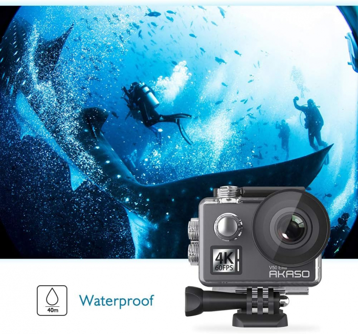 Camera sport Akaso V50 Elite, 4K/60FPS, 20 MP, rezistenta la apa 40m [3]