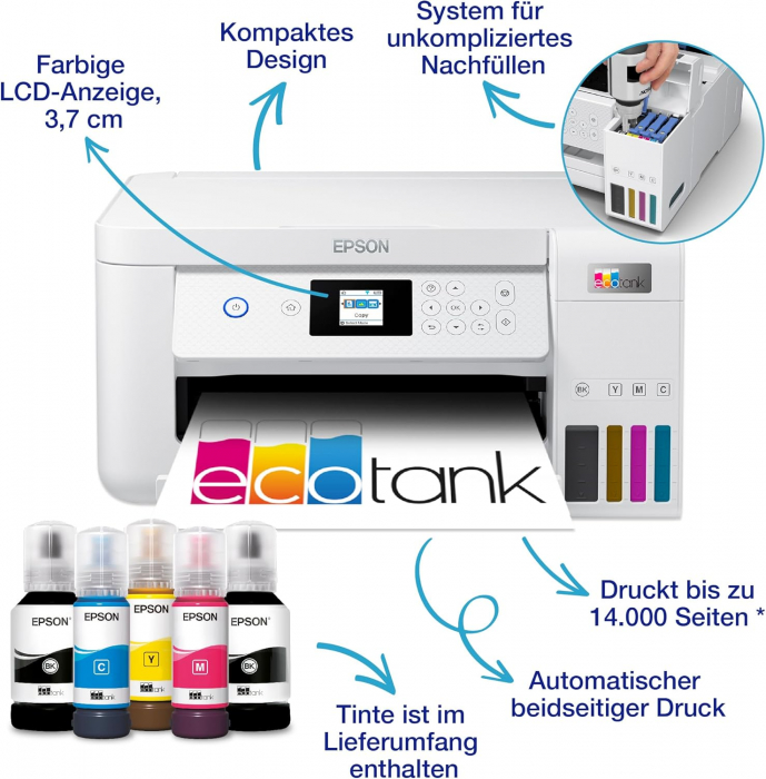 Epson EcoTank ET-2856, Inkjet, A4, 5760 x 1440, Wi-Fi [8]