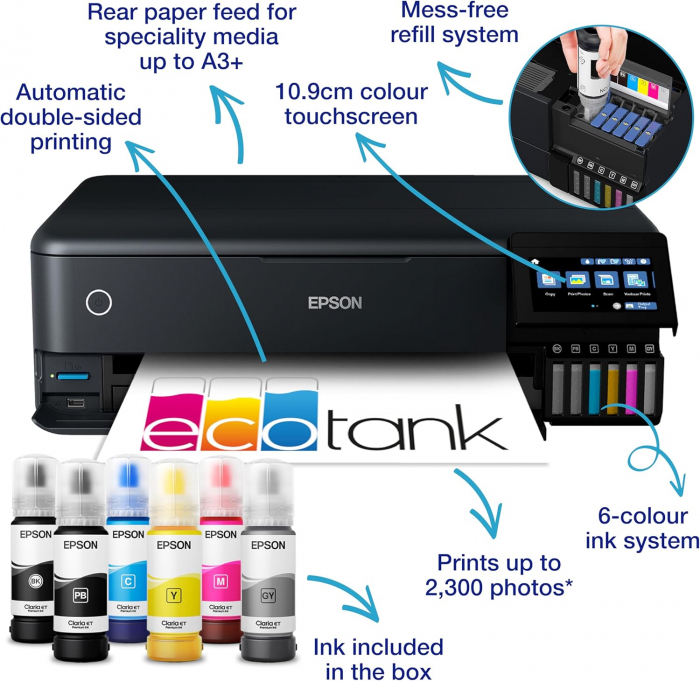 Imprimanta inkjet color Epson ET-8550, A3, duplex, USB 2.0, Wi-Fi [9]