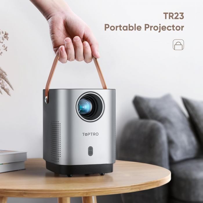 Mini Videoproiector TOPTRO TR23, HD 1080P 8000 lumeni, 5G WiFi Bluetooth Home Cinema cu butoane touchscreen, compatibil cu TV Stick, HDMI, USB, PS4, X-Box, iOS/Android [8]