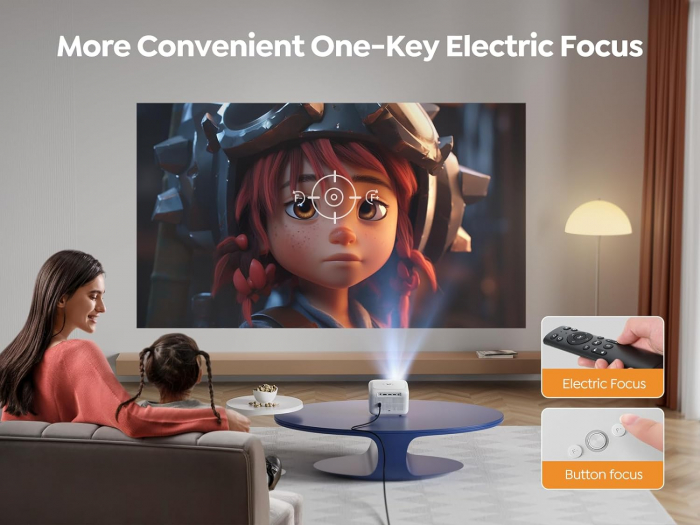 MINI Videoproiector Yaber L1 WiFi Bluetooth Proiector 9500 lumeni cu Focalizare automata 720P Suport video 1080p pentru cinema acasa in aer liber Android [4]