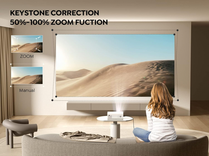 Mini Videoproiector Yaber V5 WiFi Bluetooth 2.4G & 5G, 7000 lumeni, Full HD 1080P compatibil cu TV Stick / Smartphone / Laptop / HDMI / DVD Telefon mobil, portabil [5]
