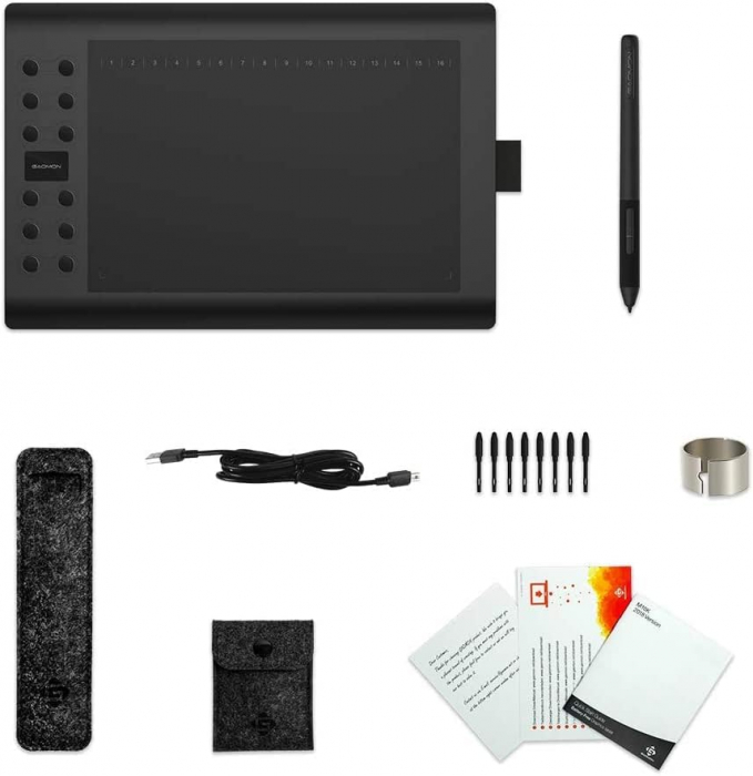 Tableta grafica GAOMON M106K PRO, 10x6,25 inch, 8192 nivele, Windows/Mac/Android, Negru [8]