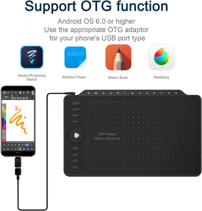 Tableta grafica GAOMON M1220, 12", Stilou 8192 niveluri sensibilitate, compatibila Android/Windows/Mac OS, Negru [2]