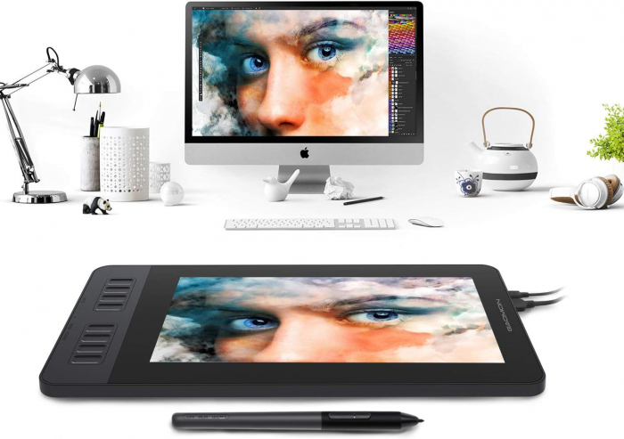 Tableta grafica GAOMON PD1161, Display, 11.6", IPS HD, Stilou cu 8192 niveluri de presiune, 8 taste de comanda rapida, Negru [4]