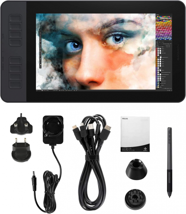 Tableta grafica GAOMON PD1161, Display, 11.6", IPS HD, Stilou cu 8192 niveluri de presiune, 8 taste de comanda rapida, Negru [3]
