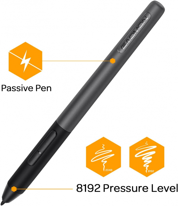 Tableta grafica GAOMON PD1161, Display, 11.6", IPS HD, Stilou cu 8192 niveluri de presiune, 8 taste de comanda rapida, Negru [6]