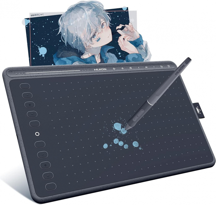 Tableta grafica Huion HS611 compatibila Windows, MacOS si Android albastru [1]