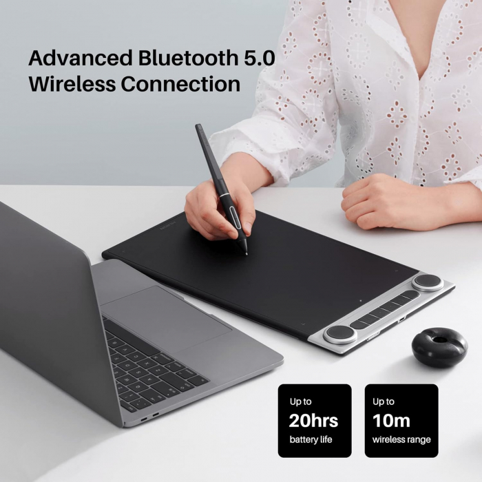 Tableta grafica HUION Inspiroy Dial 2 Bluetooth wireless dual-drive fara baterie fara baterie PW517 [3]