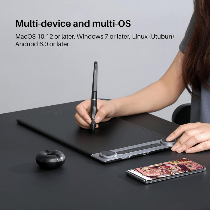 Tableta grafica HUION Inspiroy Dial 2 Bluetooth wireless dual-drive fara baterie fara baterie PW517 [4]