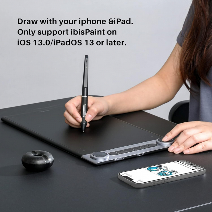Tableta grafica HUION Inspiroy Dial 2 Bluetooth wireless dual-drive fara baterie fara baterie PW517 [8]