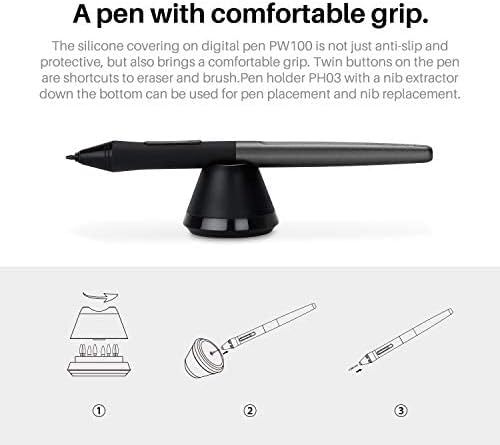 Tableta grafica HUION Inspiroy H1060P, Functie de inclinare ± 60 °, Stilou fara baterie, Presiune 8192 5080LPI, 12 taste personalizabile, Negru [7]