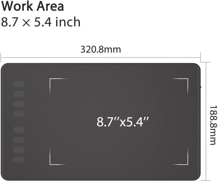 Tableta grafica Huion Inspiroy H950P, 8.7x5.4", 8 taste rapide, 266 PPS, 8192 niveluri presiune, PW100 Pen fara baterie, TILT ±60°, include 8 varfuri rezerva [2]