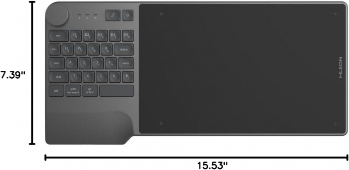 Tableta grafica HUION Inspiroy Keydial KD200, USB-C, Bluetooth [2]