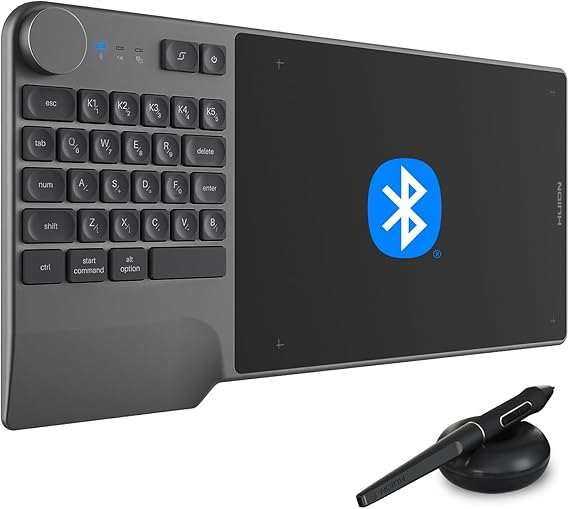 Tableta grafica HUION Inspiroy Keydial KD200, USB-C, Bluetooth [1]