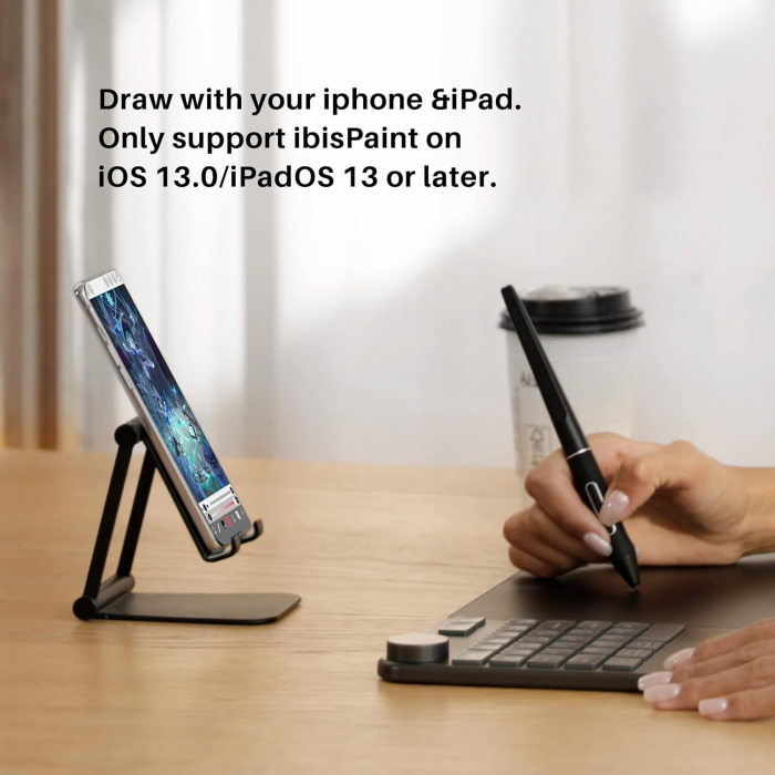 Tableta grafica HUION Inspiroy Keydial KD200, USB-C, Bluetooth [9]