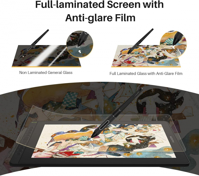 Tableta grafica Huion Kamvas 16 (2021) 15.6" FHD, IPS, USB-C, TILT, 8192 niveluri presiune, include, Manusa, 10 varfuri de rezerva [3]