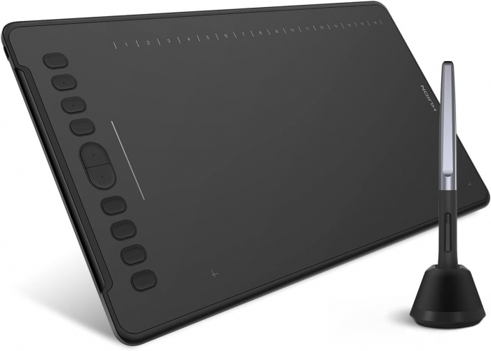 Tableta grafica profesionala HUION Inspiroy H1161 11x6.8" compatibila Windows, MacOS si Android, 10+16 taste programabile, Touch Bar, 266 PPS, 8192 niveluri presiune, PW100 Pen fara baterie, TILT ±60° [1]