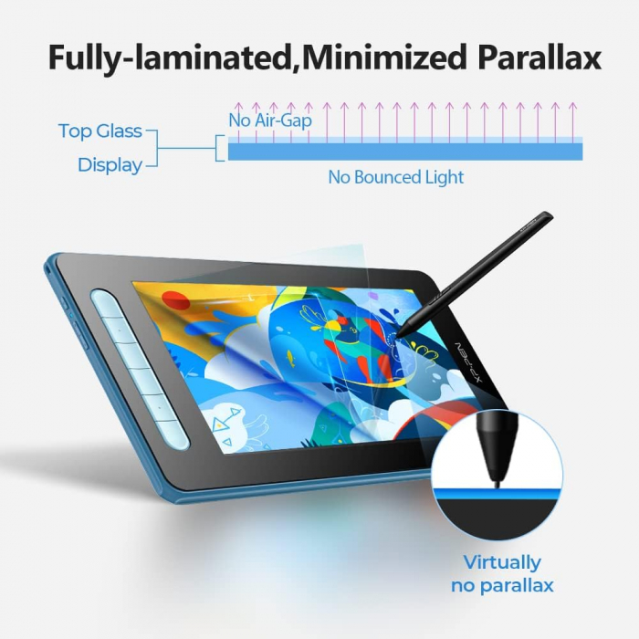Tableta grafica XP-PEN Artist 10 GEN 2, 10.1" FHD Laminat, TILT, USB Type-C, 88% RGB, include Pen X3 Elite, Manusa, 10 varfuri de rezerva, Albastru [7]
