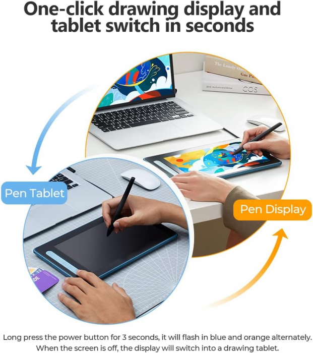 Tableta grafica XP-PEN Artist 10 GEN 2, 10.1" FHD Laminat, TILT, USB Type-C, 88% RGB, include Pen X3 Elite, Manusa, 10 varfuri de rezerva, Albastru [4]