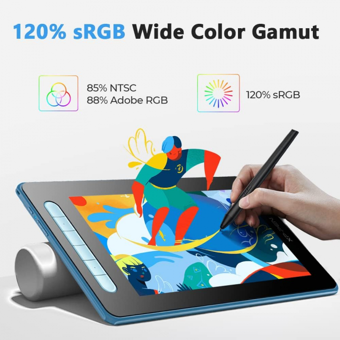 Tableta grafica XP-PEN Artist 10 GEN 2, 10.1" FHD Laminat, TILT, USB Type-C, 88% RGB, include Pen X3 Elite, Manusa, 10 varfuri de rezerva, Albastru [9]