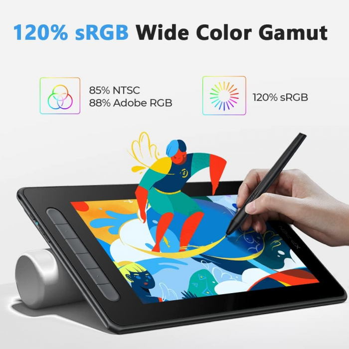 Tableta grafica XP-PEN Artist 10 GEN 2, 10.1" FHD Laminat, TILT, USB Type-C, 88% RGB, include Pen X3 Elite, Manusa, 10 varfuri de rezerva, Negru [5]
