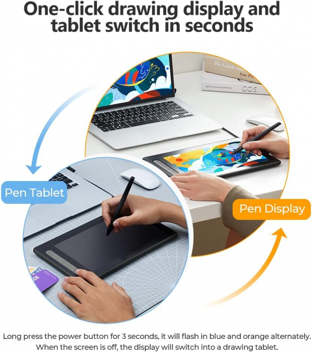 Tableta grafica XP-PEN Artist 10 GEN 2, 10.1" FHD Laminat, TILT, USB Type-C, 88% RGB, include Pen X3 Elite, Manusa, 10 varfuri de rezerva, Negru [8]