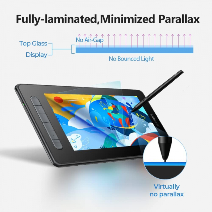 Tableta grafica XP-PEN Artist 10 GEN 2, 10.1" FHD Laminat, TILT, USB Type-C, 88% RGB, include Pen X3 Elite, Manusa, 10 varfuri de rezerva, Negru [4]
