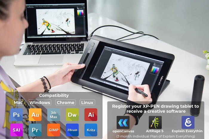 Tableta grafica XP-PEN Artist 12, 11.6" FHD, 8192 niveluri presiune, include Artrage 5, Manusa, 8 varfuri de rezerva [8]