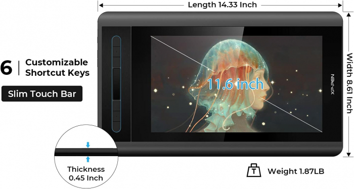 Tableta grafica XP-PEN Artist 12, 11.6" FHD, 8192 niveluri presiune, include Artrage 5, Manusa, 8 varfuri de rezerva [9]