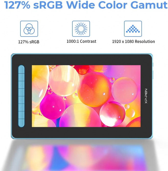 Tableta grafica XP-PEN Artist 12 GEN 2, 11.9" FHD Laminat, TILT, USB Type-C, 94% RGB, include Pen X3 Elite, Manusa, 10 varfuri de rezerva, Albastru [9]