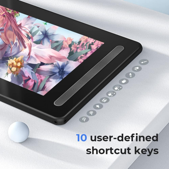 Tableta grafica XP-PEN Artist 16 GEN 2, 15.4" FHD Laminat, TILT, USB Type-C, 94% RGB, include Pen X3 Elite, Manusa, 10 varfuri de rezerva, Negru [8]