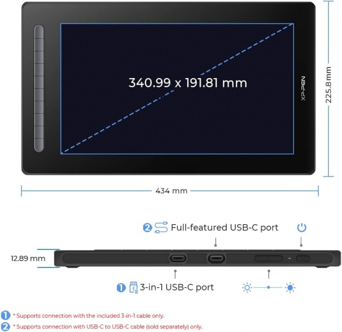 Tableta grafica XP-PEN Artist 16 GEN 2, 15.4" FHD Laminat, TILT, USB Type-C, 94% RGB, include Pen X3 Elite, Manusa, 10 varfuri de rezerva, Negru [2]