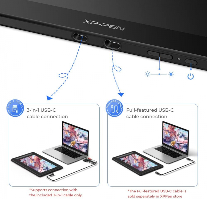 Tableta grafica XP-PEN Artist 16 GEN 2, 15.4" FHD Laminat, TILT, USB Type-C, 94% RGB, include Pen X3 Elite, Manusa, 10 varfuri de rezerva, Negru [5]