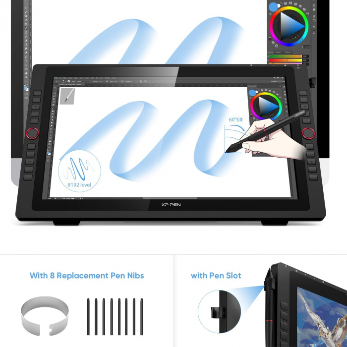 Tableta grafica XP-PEN Artist 22R PRO, 21.5" FHD, 82% RGB, include Stand Ajustabil, Artrage 5, Manusa, 8 varfuri de rezerva, TYPE-C [6]